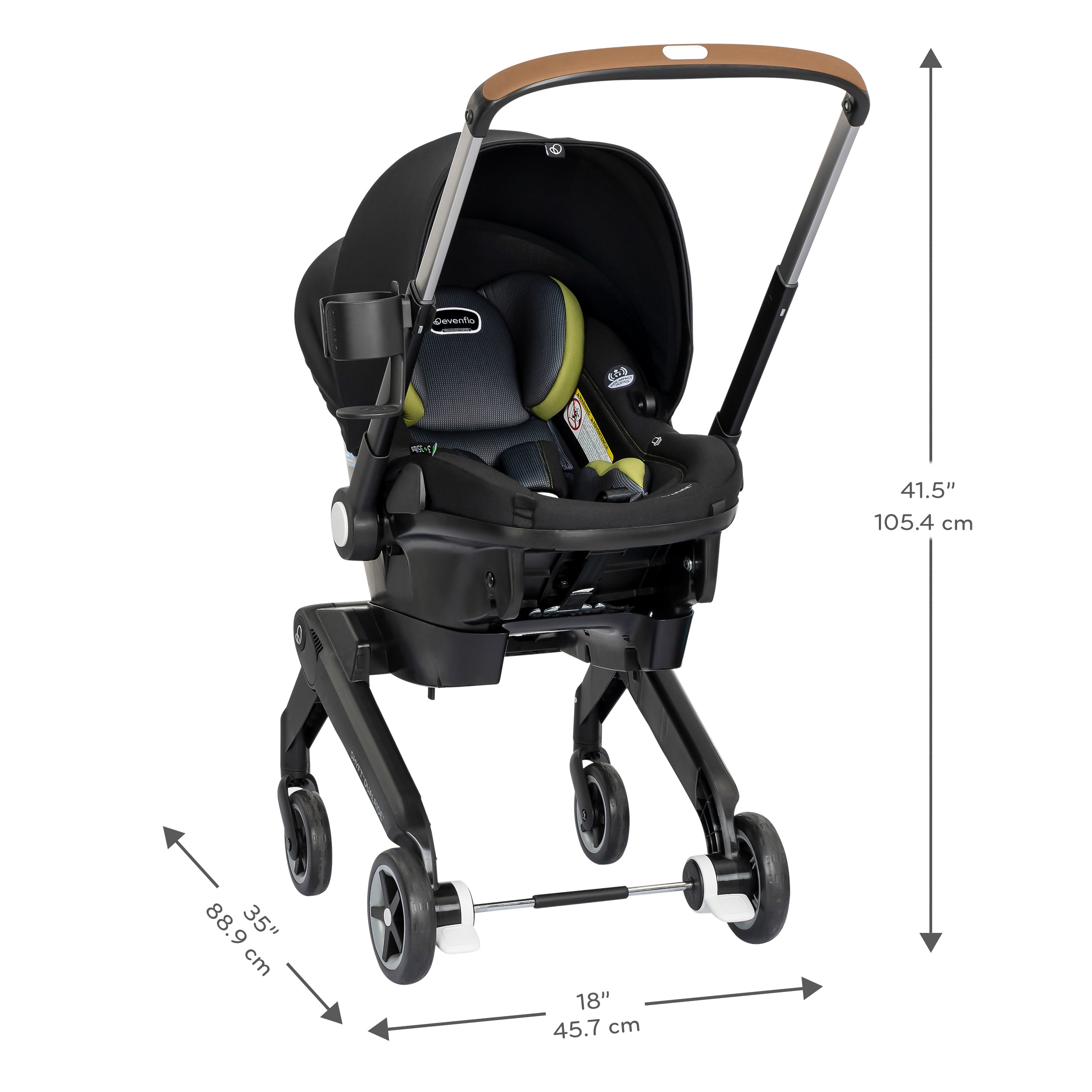 Evenflo Shyft DualRide Infant Car Seat and Stroller Combo with Carryal