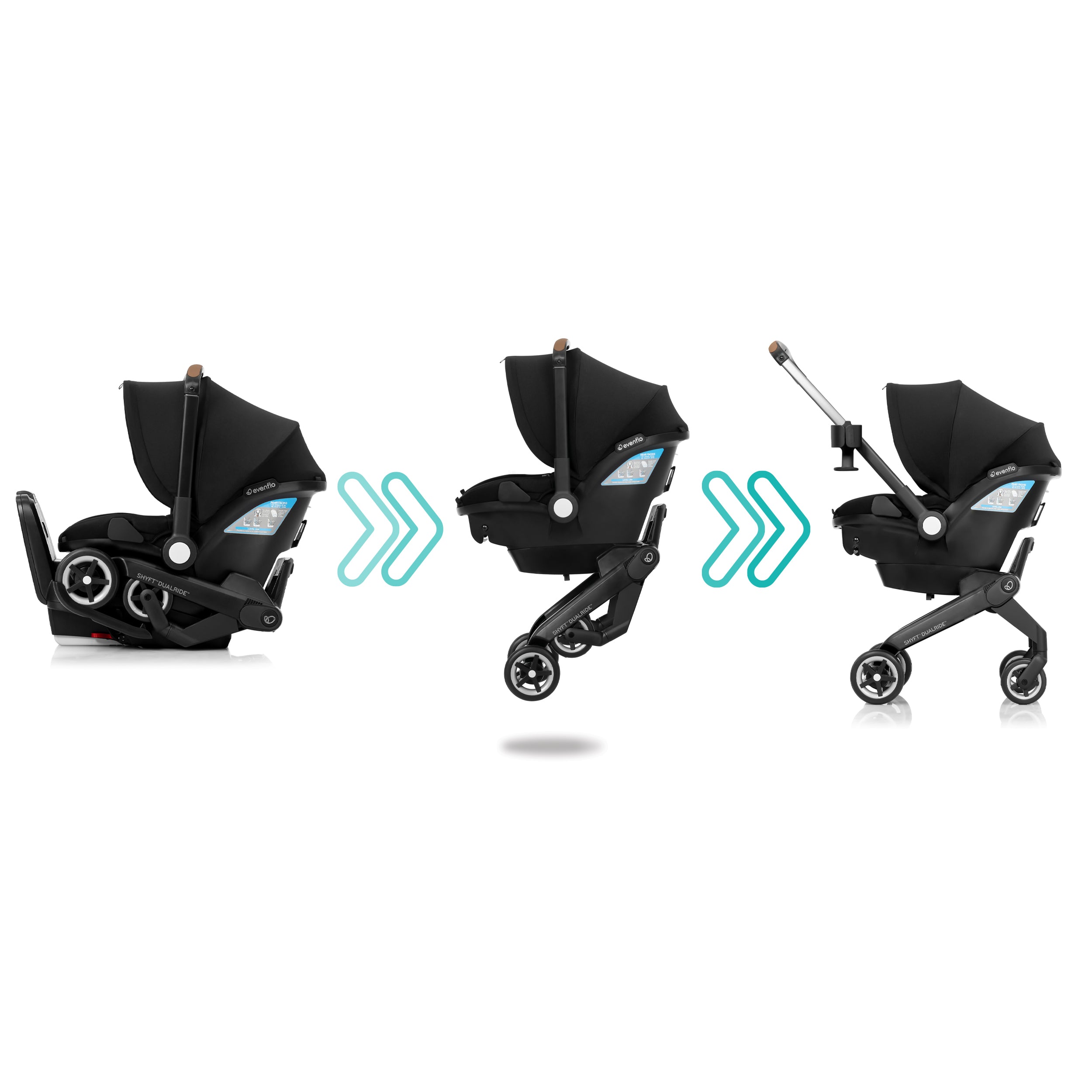 Evenflo Shyft DualRide Infant Car Seat and Stroller Combo with Carryal