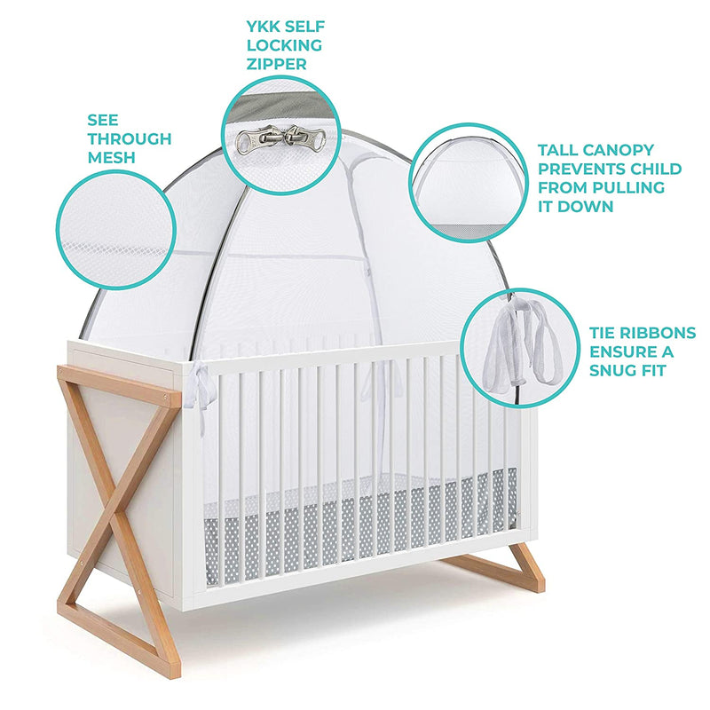 Green Frog 2-in-1 Baby Crib Safety Net and Pop-Up Tent