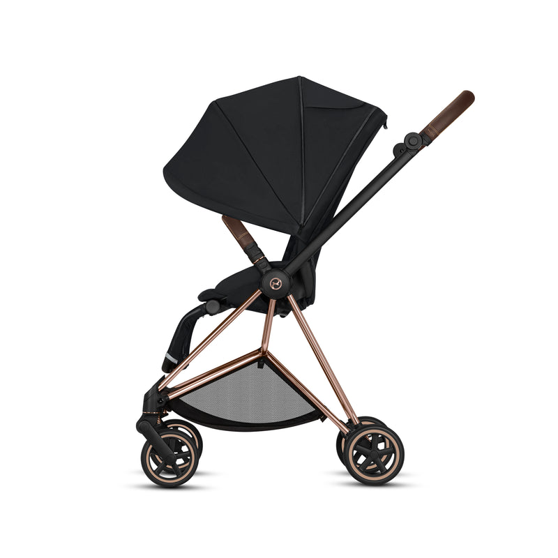 The Cybex Mios stroller from Mega babies has an extendable sun canopy for maximum protection.