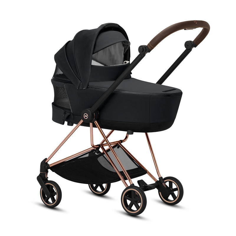 Use for your newborn- attach the carrycot to Mega babies' Cybex Mios stroller, rose gold version.