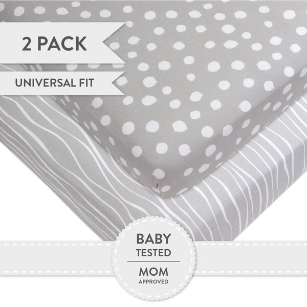 Ely's & Co. Cotton Crib Sheet - 2 Pack