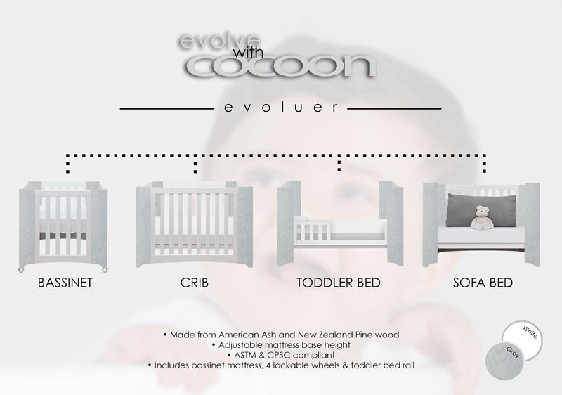 Cocoon Evoluer 4 in 1 Convertible Crib