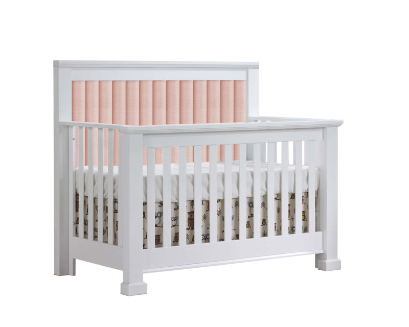 Tufted crib hot sale with changing table