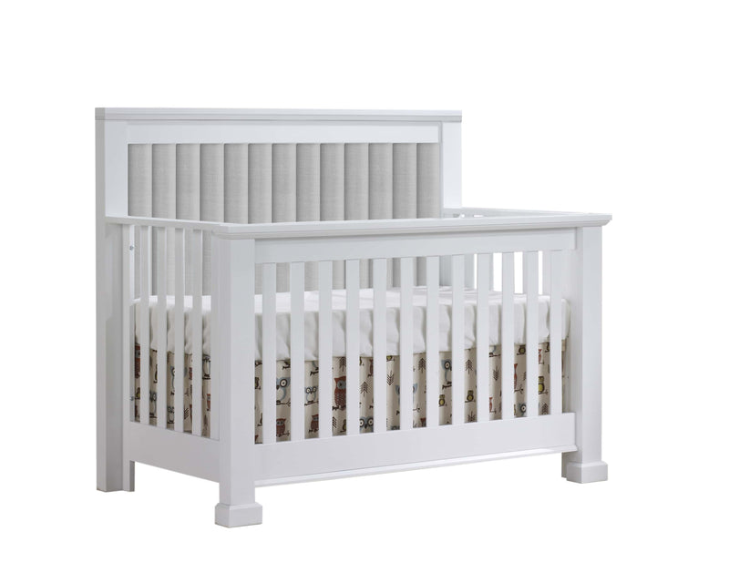 Natart Taylor 5-in-1 Convertible Crib with channel tufted Panel