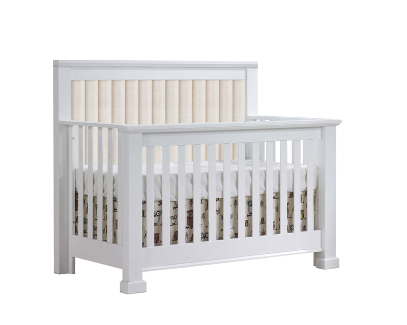 Natart Taylor 5-in-1 Convertible Crib with channel tufted Panel