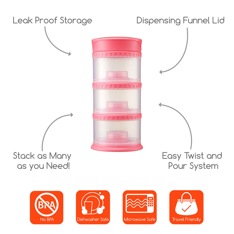 Innobaby Packin' SMART Stackable Storage System For Formula, Snacks, And More - 3 Tier
