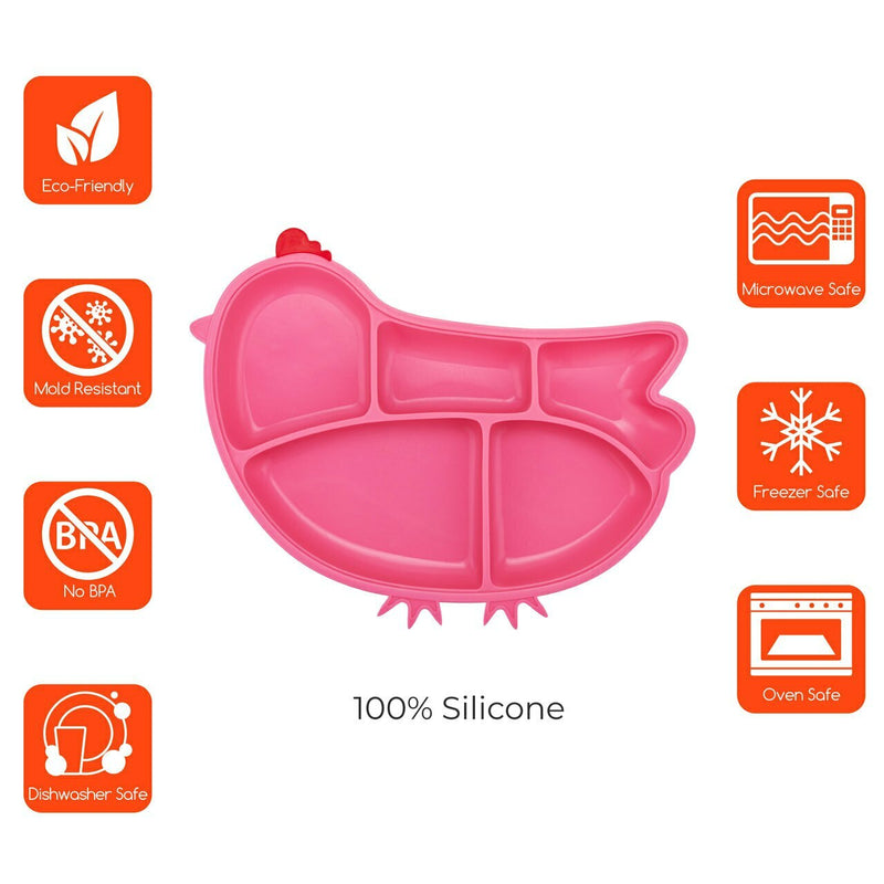 Innobaby Din Din SMART Silicone Suction Divided Plate - Chicken