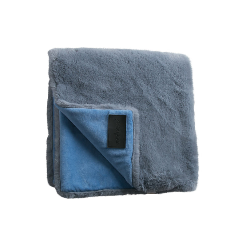 Perfect for a baby boy gift, select Mega babies' fluffy baby blanket in Iris Blue.