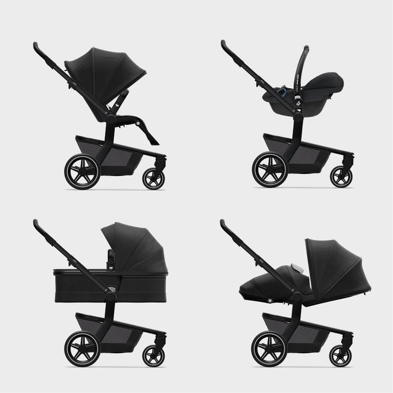 The Joolz Hub+ by Mega babies is compatible with a bassinet, cocoon and car seat.
