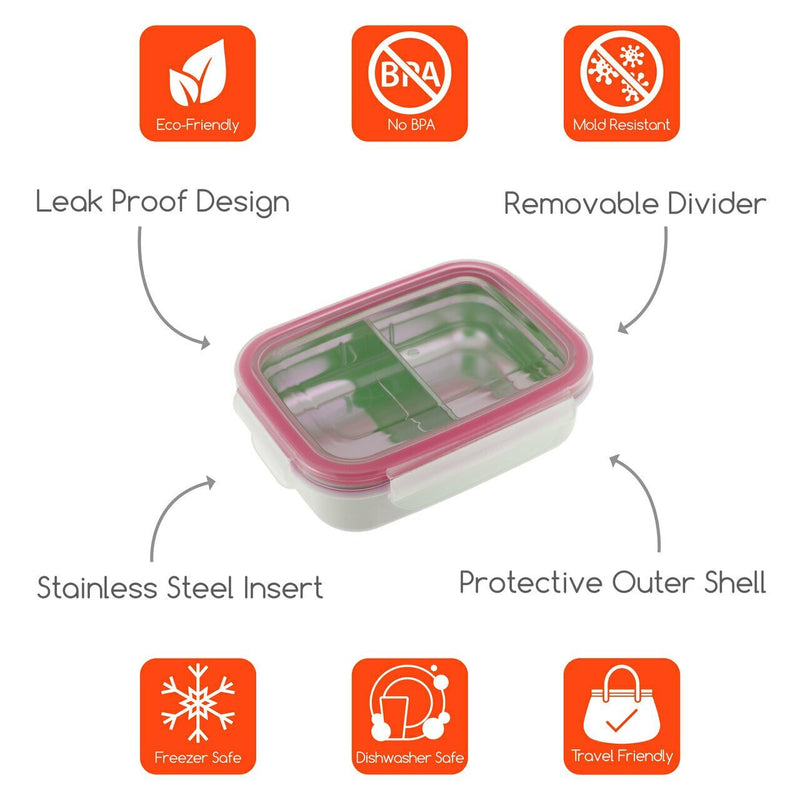 Innobaby Keepin' SMART Storage Stainless Steel Divided Bento Snack Box