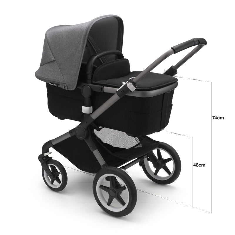 bugaboo carro de bebé combinado Fox 3 Complete Black/Grey Melange 