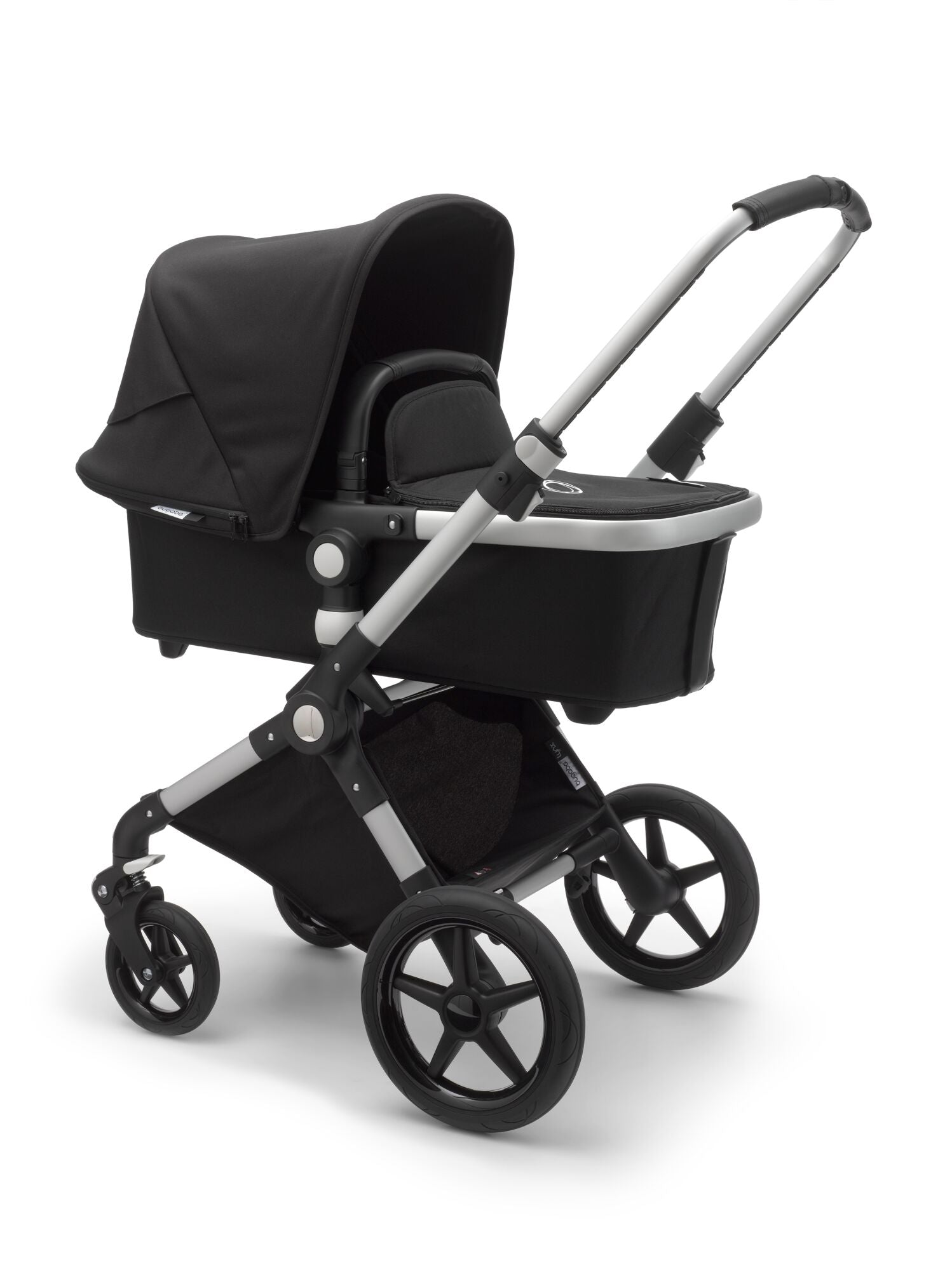 Mega babies' Bugaboo Lynx stroller features large puncture proof wheels.