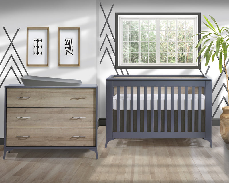 Tulip - Metro Convertible Crib and 3 Drawer Dresser XL