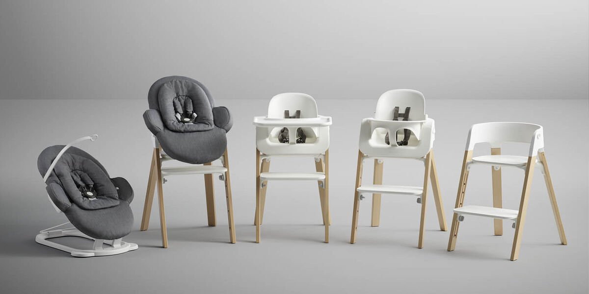 Stokke Steps High Chair With Legs, Seat, and Babyset