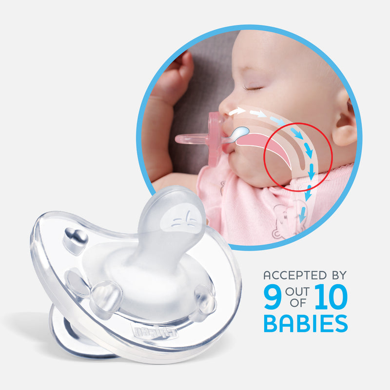 Chicco PhysioForma Silicone One-Piece Orthodontic Pacifier 0-6m 4pk