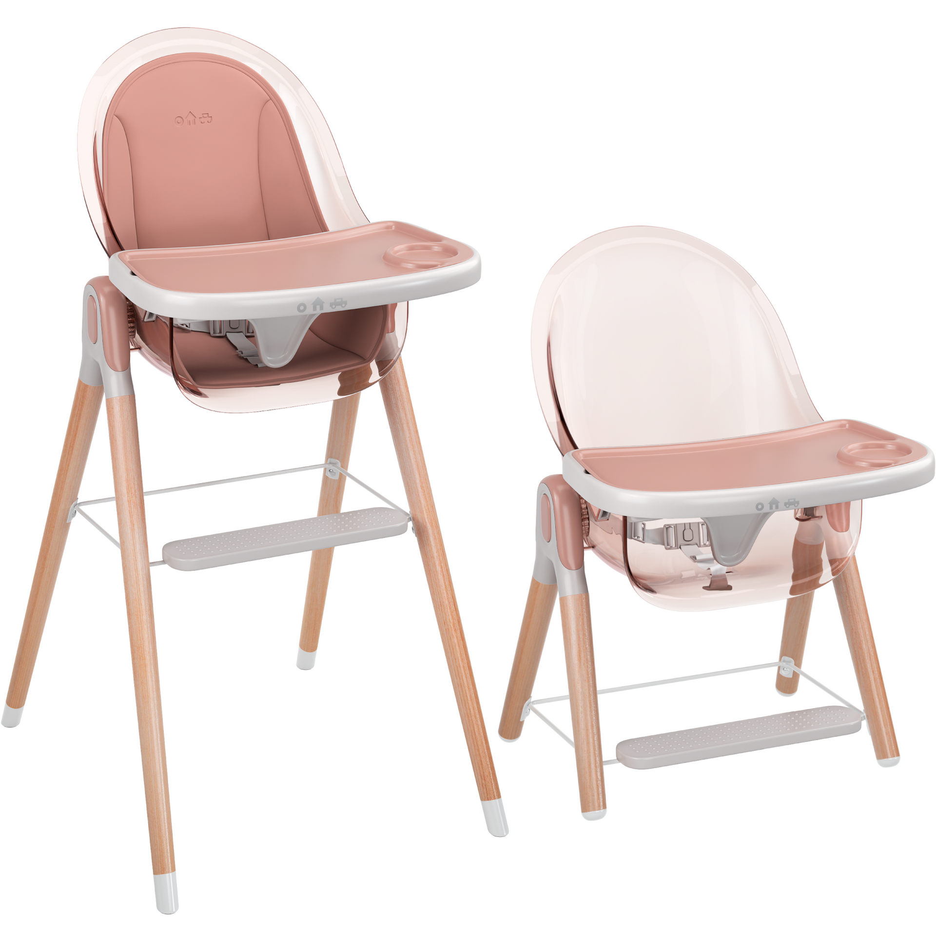 スツール postmodern designe high chair 2set Pinkwithcushwithstep-main.png?
