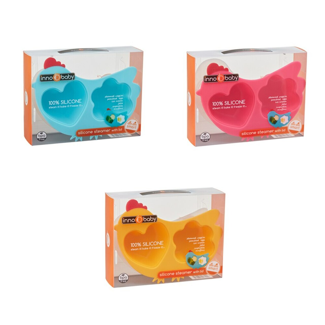 Innobaby Din Din SMART Silicone Steamer With Lid - Chicken