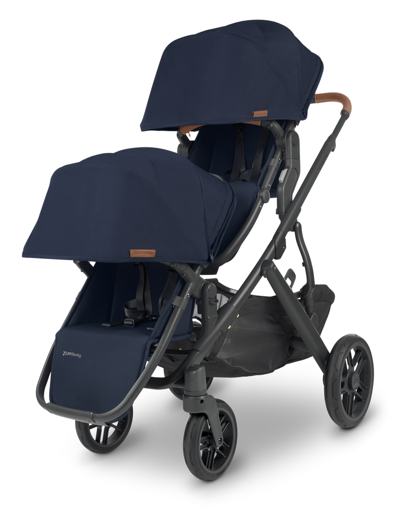 The Vista V2 stroller featured by Mega babies has an extra long sun shade hood.