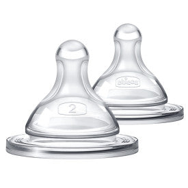 Chicco Duo 2-Pack Stage 2 Medium Flow (3m+) Baby Bottle Nipples