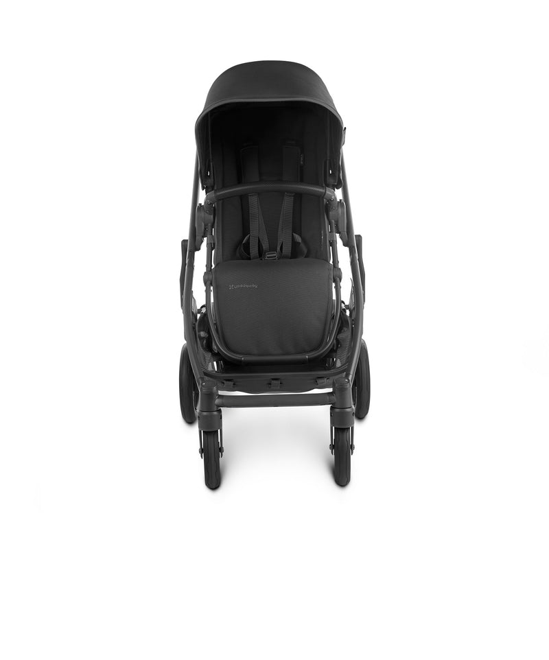 The UPPAbaby CRUZ V2 Stroller from Mega Babies has a long leg rest to accommodate growing children.