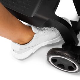 Mega babies' Joolz Aer footboard allows easy access to the brake.