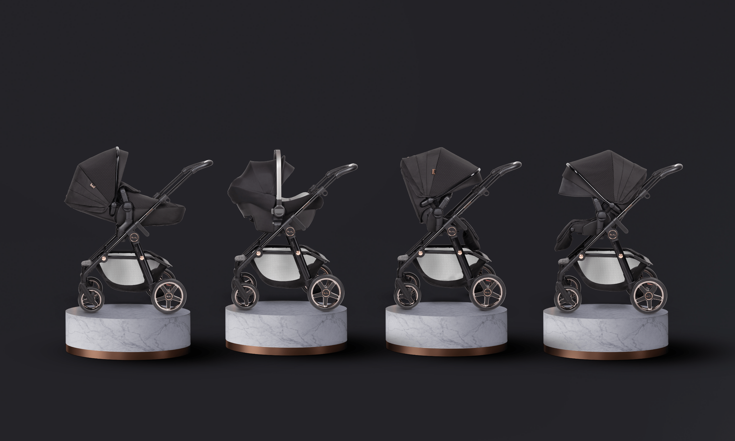 The Silver Cross Comet Eclipse converts into 4 different modes. Featured by Mega babies.
