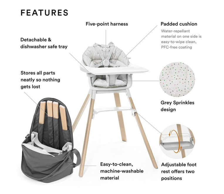 stokke click cushion Stokke Clikk High Chair with Cushion Travel Bundle