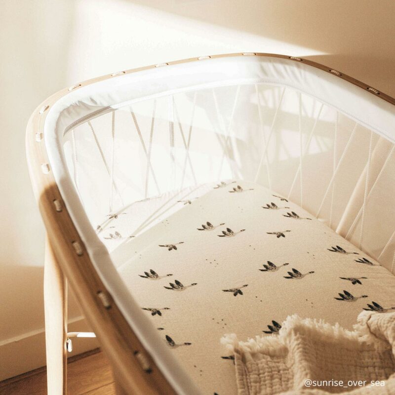 Charlie Crane Fitted Sheet for Kumi Cradle or Kuko Basket